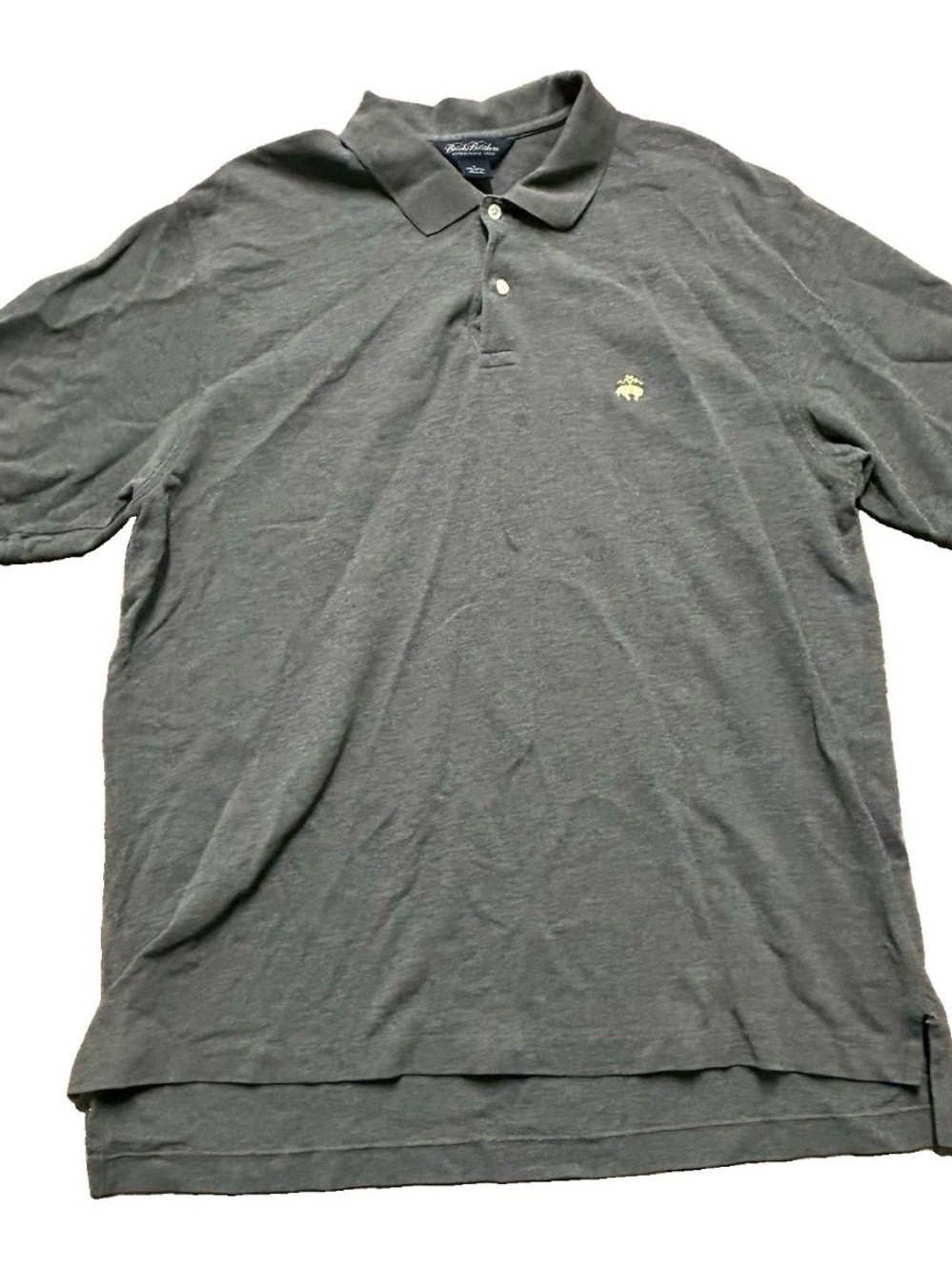 Men’s Brooks Brothers Charcoal Grey Short Sleeve Golf Polo Shirt Size Large